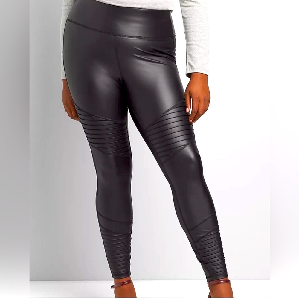 Livi Faux Leather Moto Activewear Pants Size 18 20